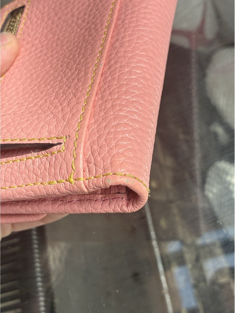 Dooney & Bourke Pink Pebbled Leather Trifold Wallet Coin Zip - Picture 7 of 9